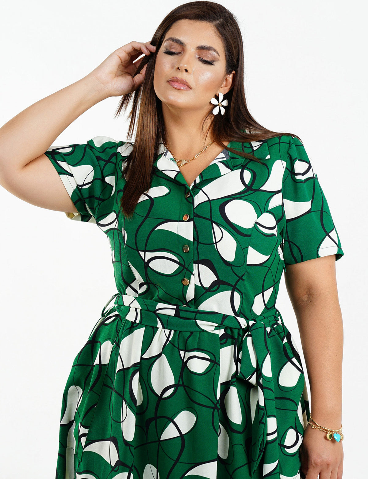 Vestido Midi Crepe Verde