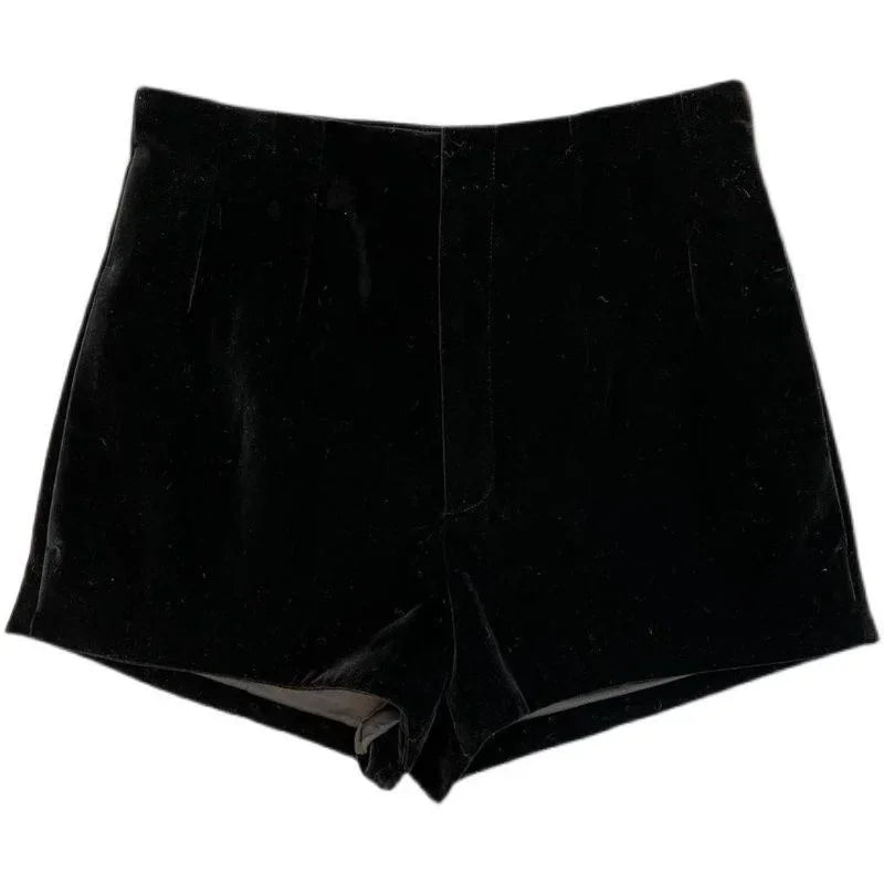 Short black velvet