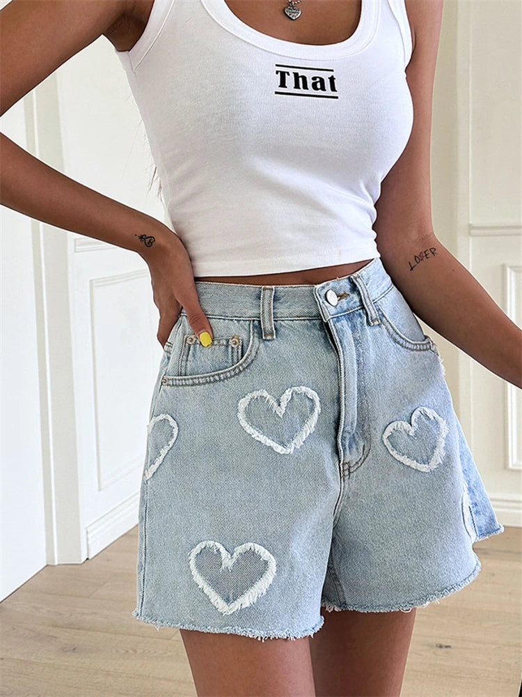 Short jeans coração