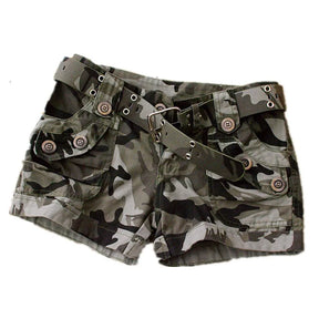 Mini short jeans y2k camuflagem