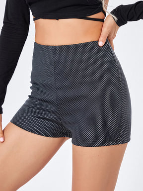 Short biker com brilhos | Multi colors