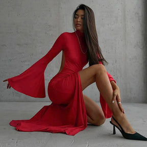 Vestido longo red