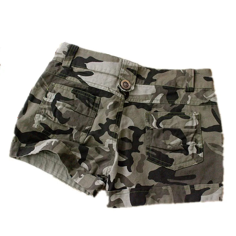 Mini short jeans y2k camuflagem