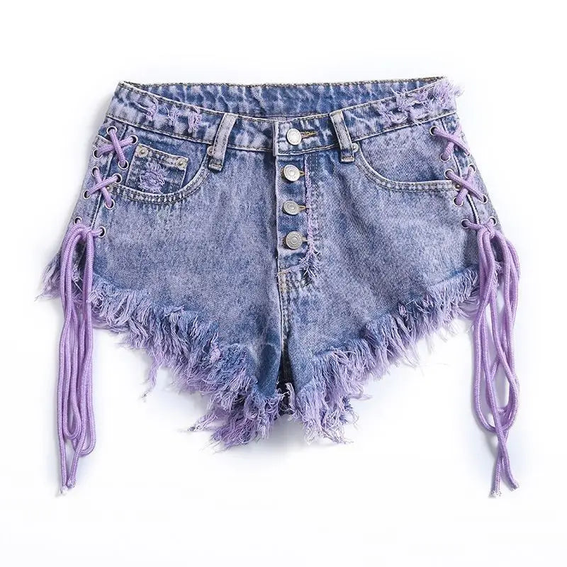 Short jeans purple